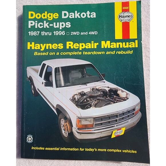 DODGE DAKOTA HAYNES 4X4 PICKUP MANUAL SERVICE 1987 TO 1996 - Picture 1 of 3